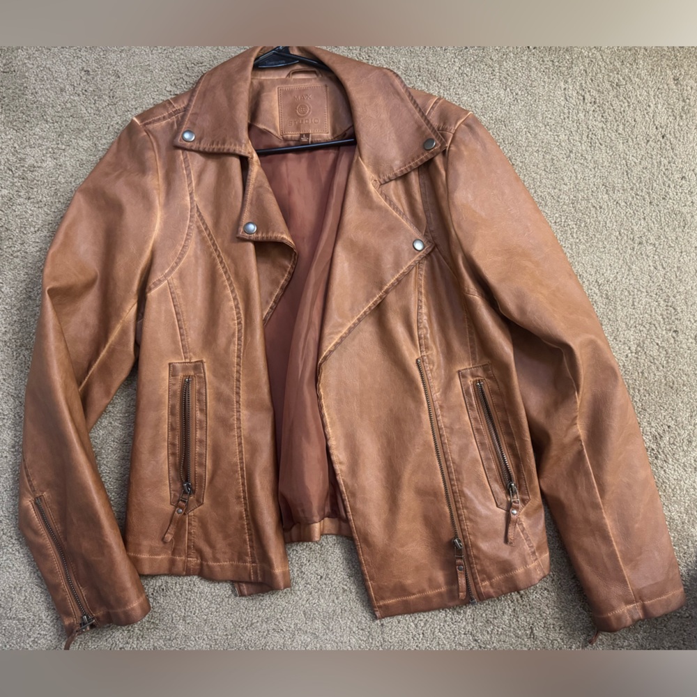 Max Studio Brown Leather Jacket
